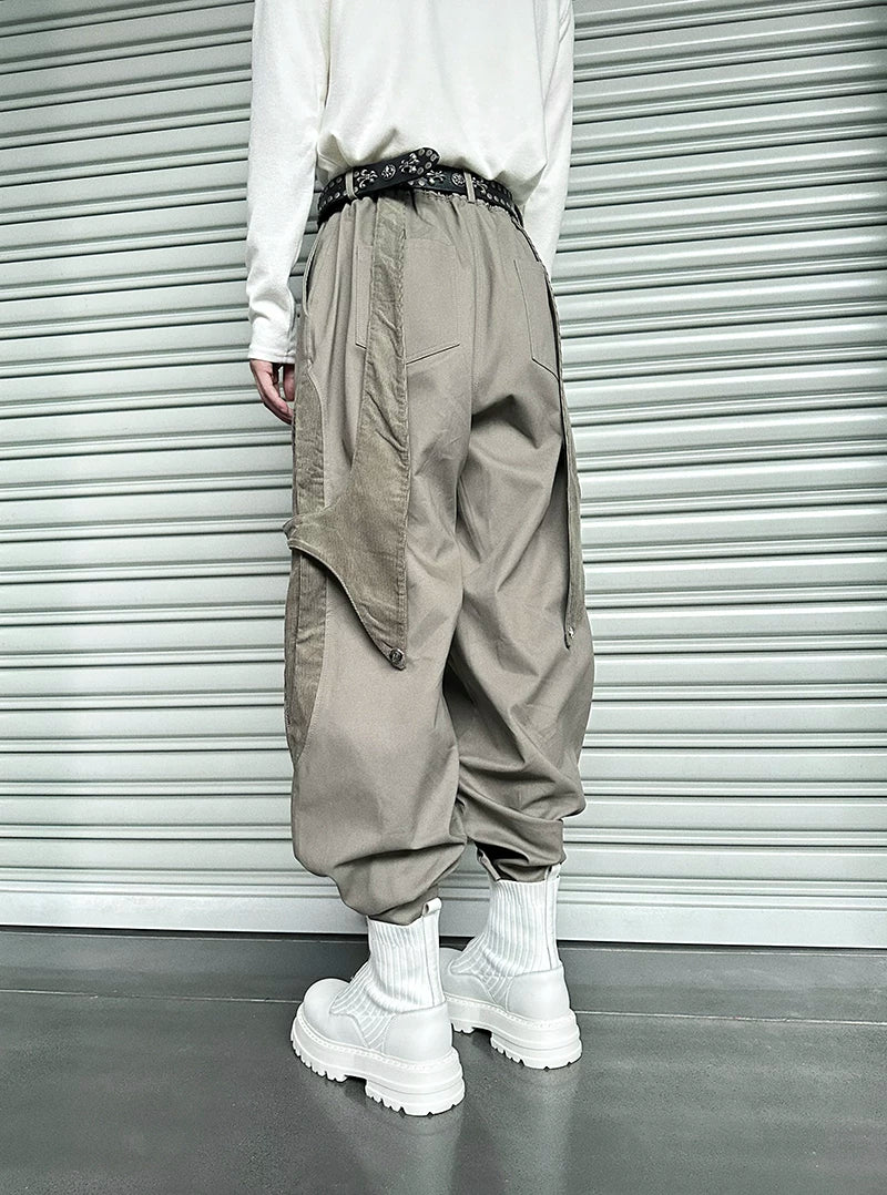 Dune Havoc Draped Panel Cargo Trousers | Sculpted Techwear Style