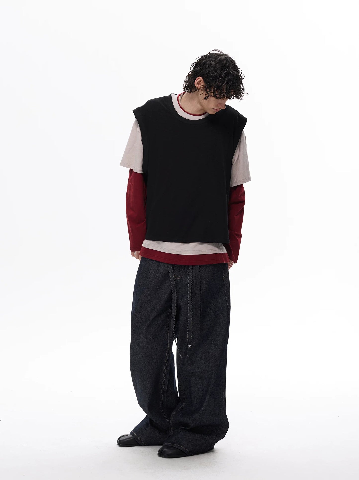 Two-Tone Stack Layer Tee Top