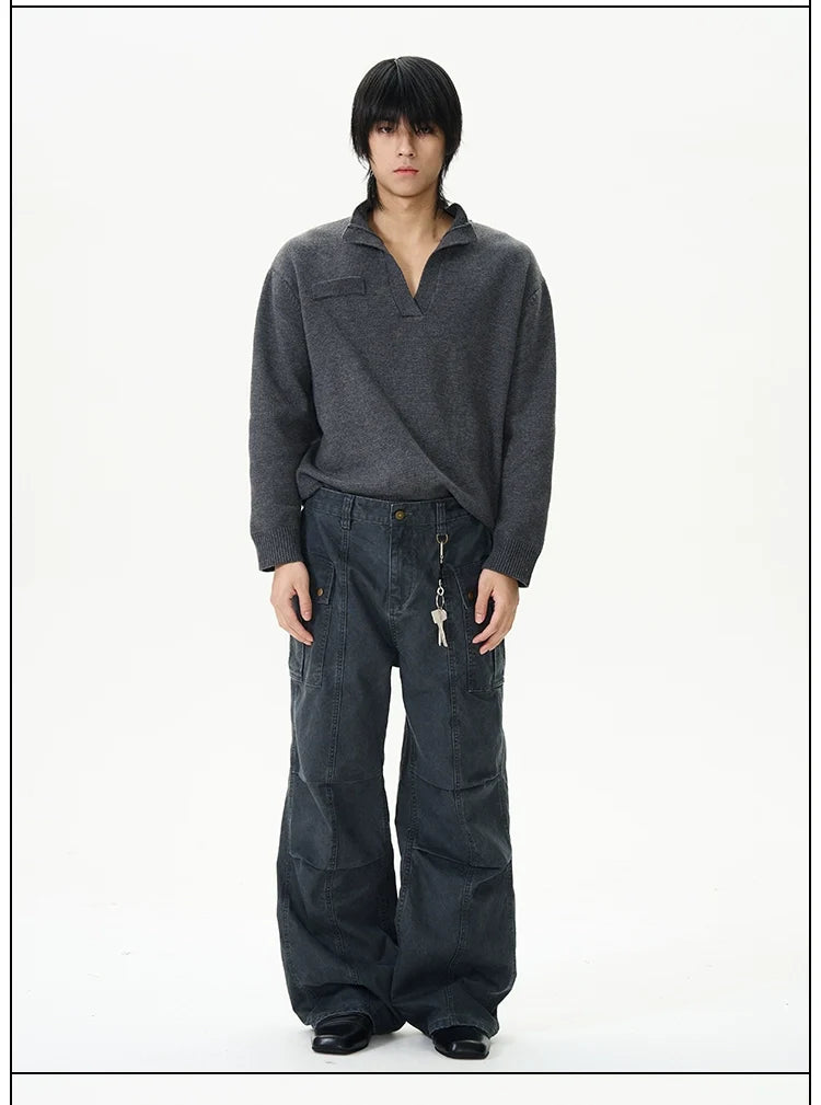 Vintage Panel Seam Wide Leg Cargo Pants
