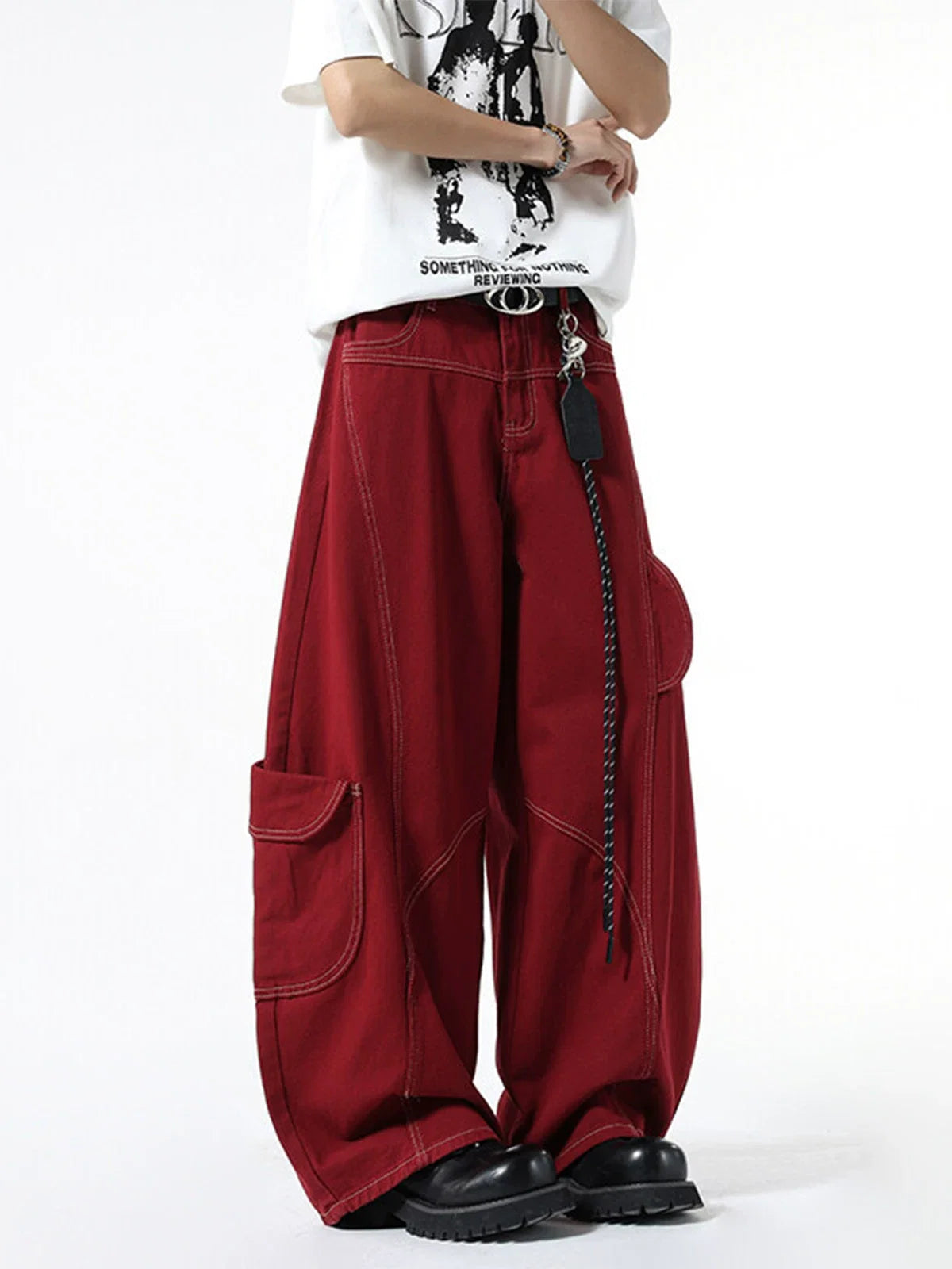 Crimson Curve Zip Cargo Pants
