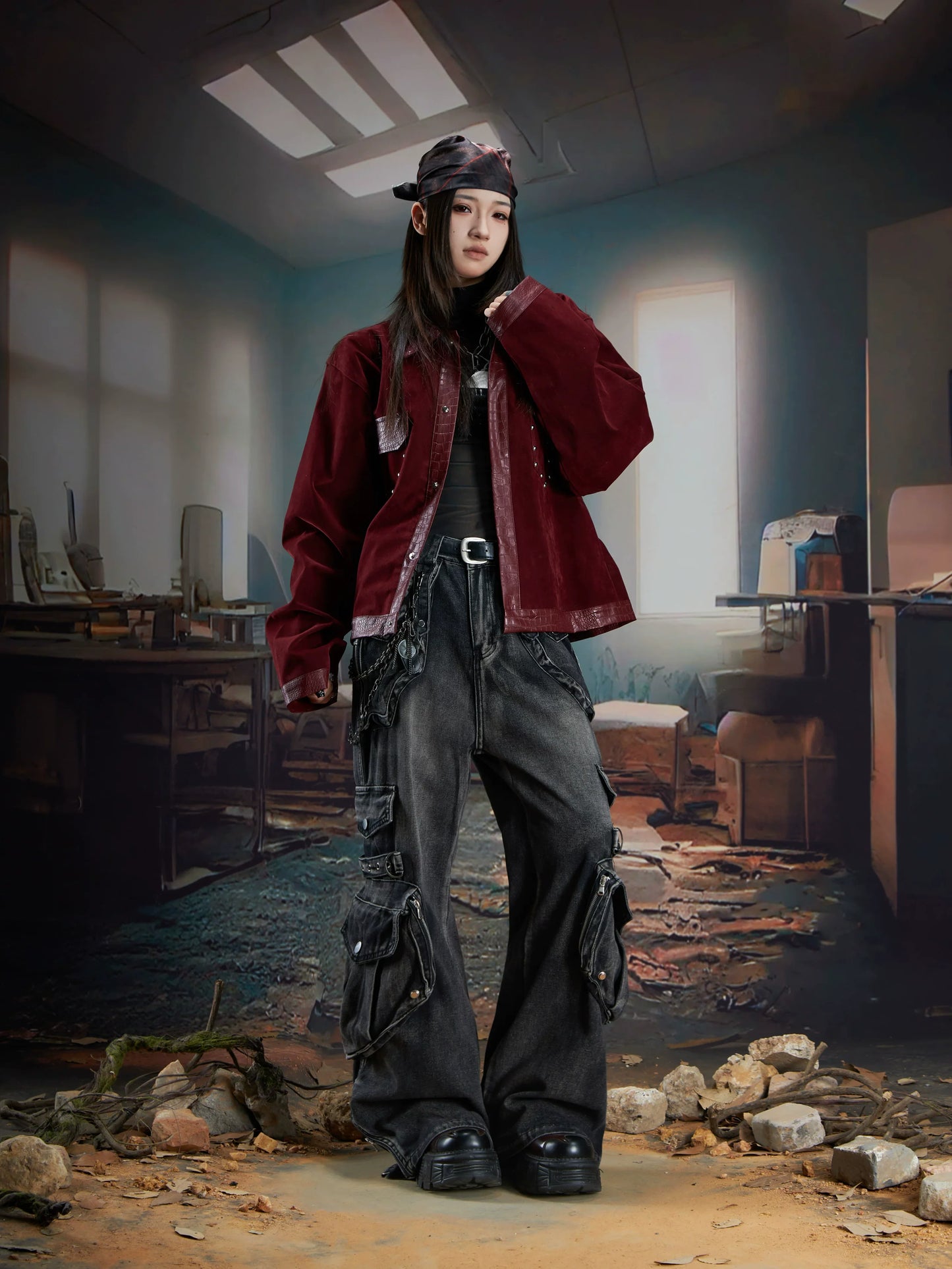 Wasteland Havoc Multi‑Pocket Cargo Jeans