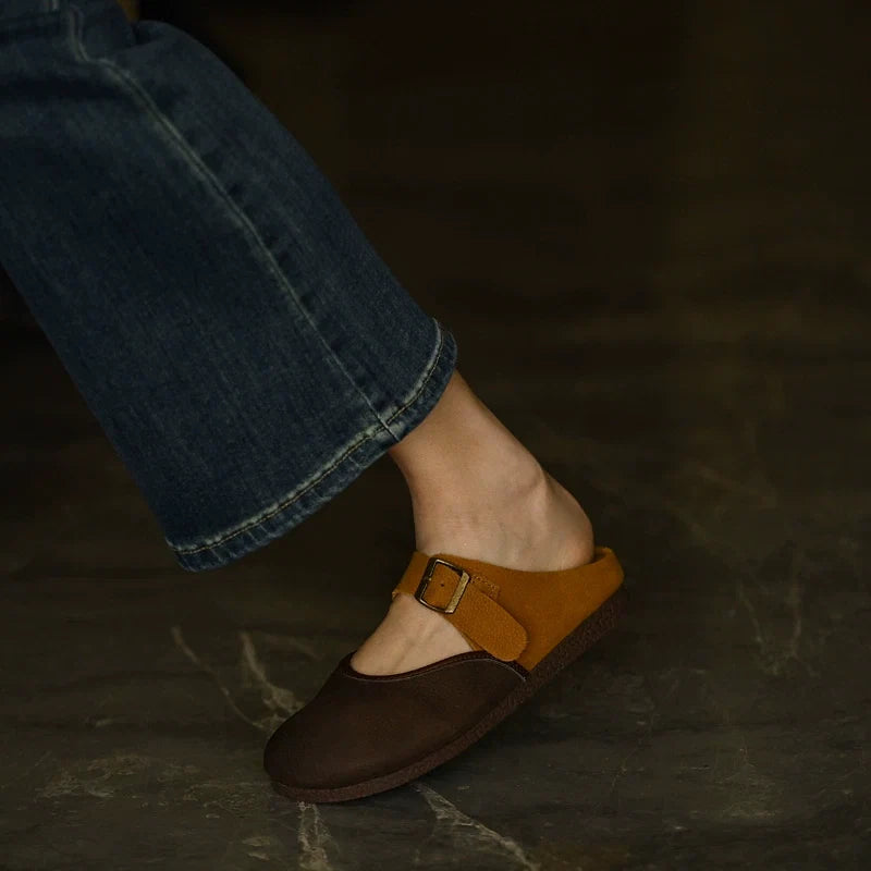 Two-Tone Leather Mary Jane Flats - Skipkicks