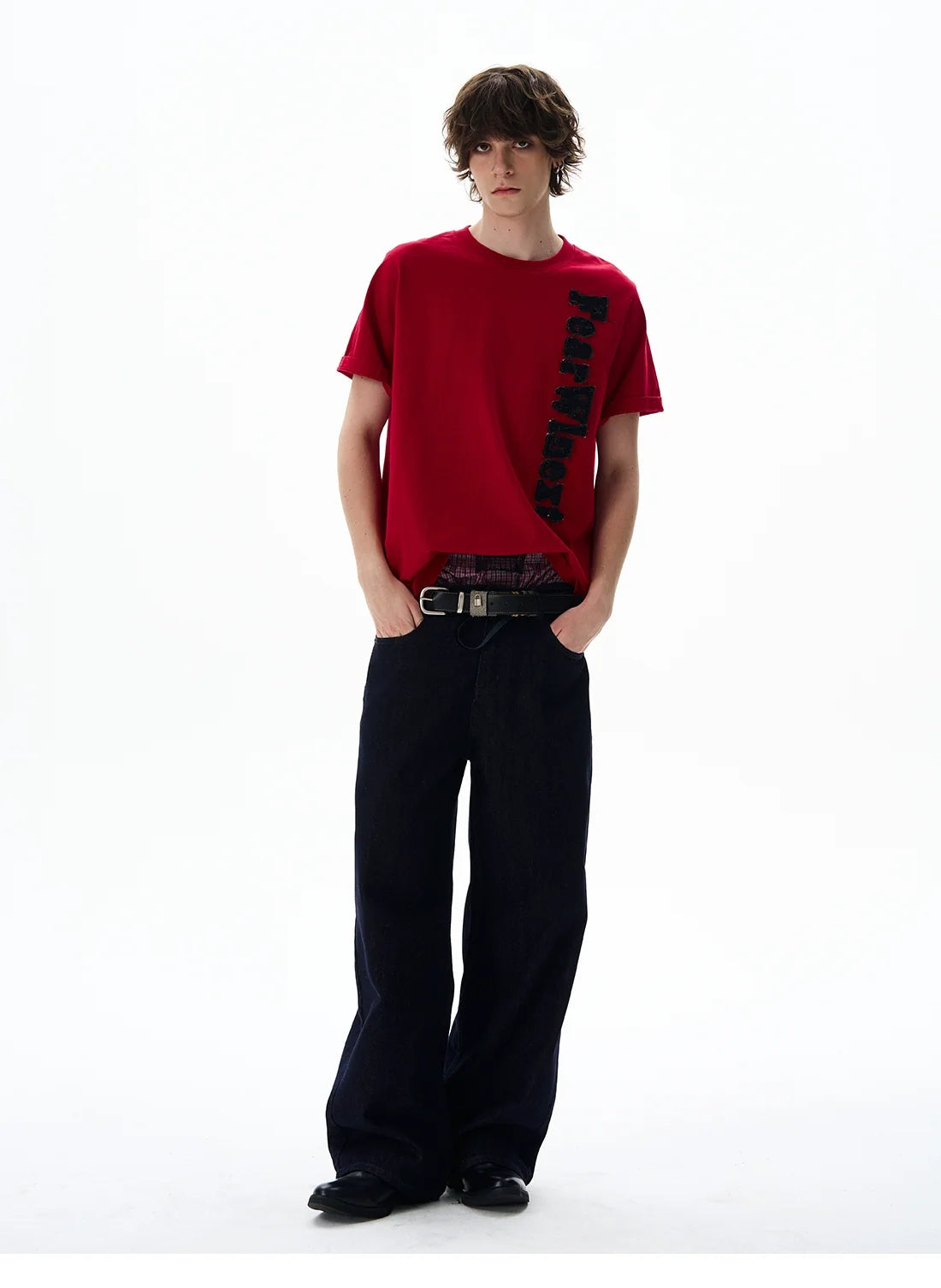 Fuzzy Script Vertical Tee