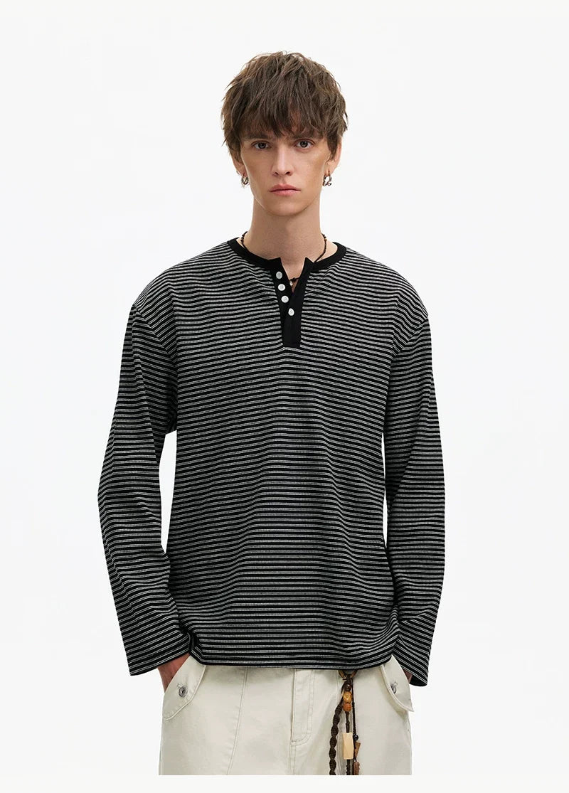 Stripe Henley Lounge Tee