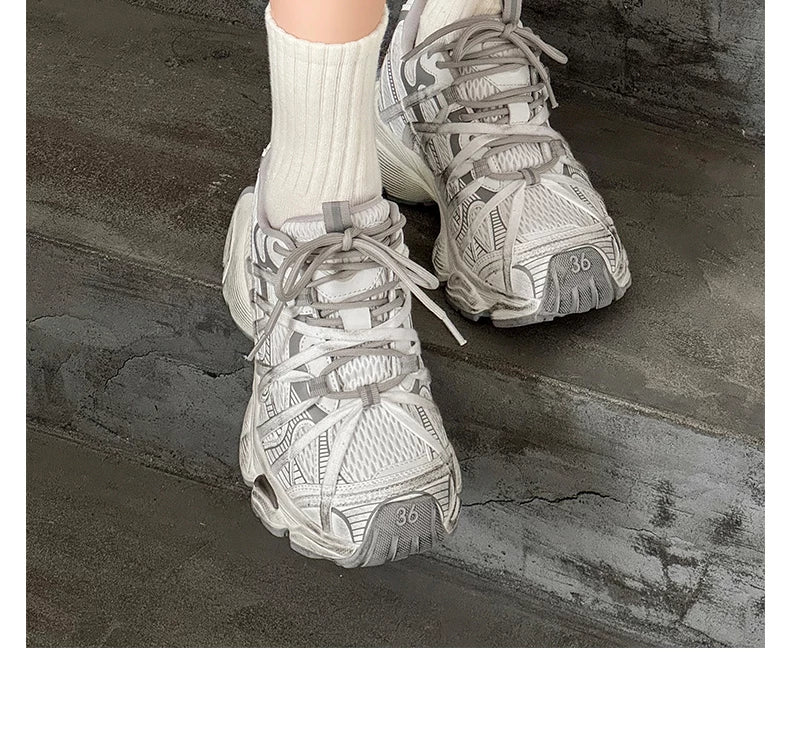 Graphic Platform Chunky Sneakers - Skipkicks