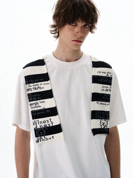 Graphic Stripe Patchwork Tee