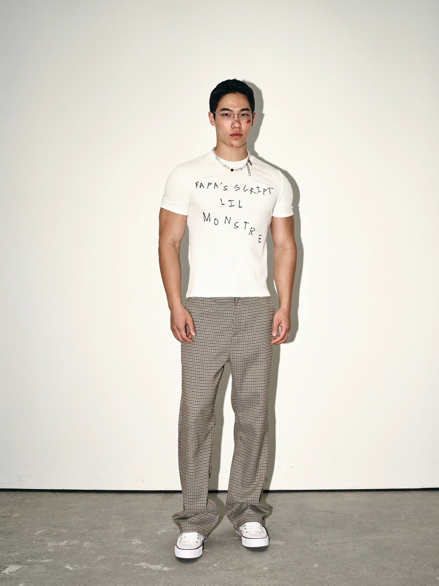 White Script Fitted Tee