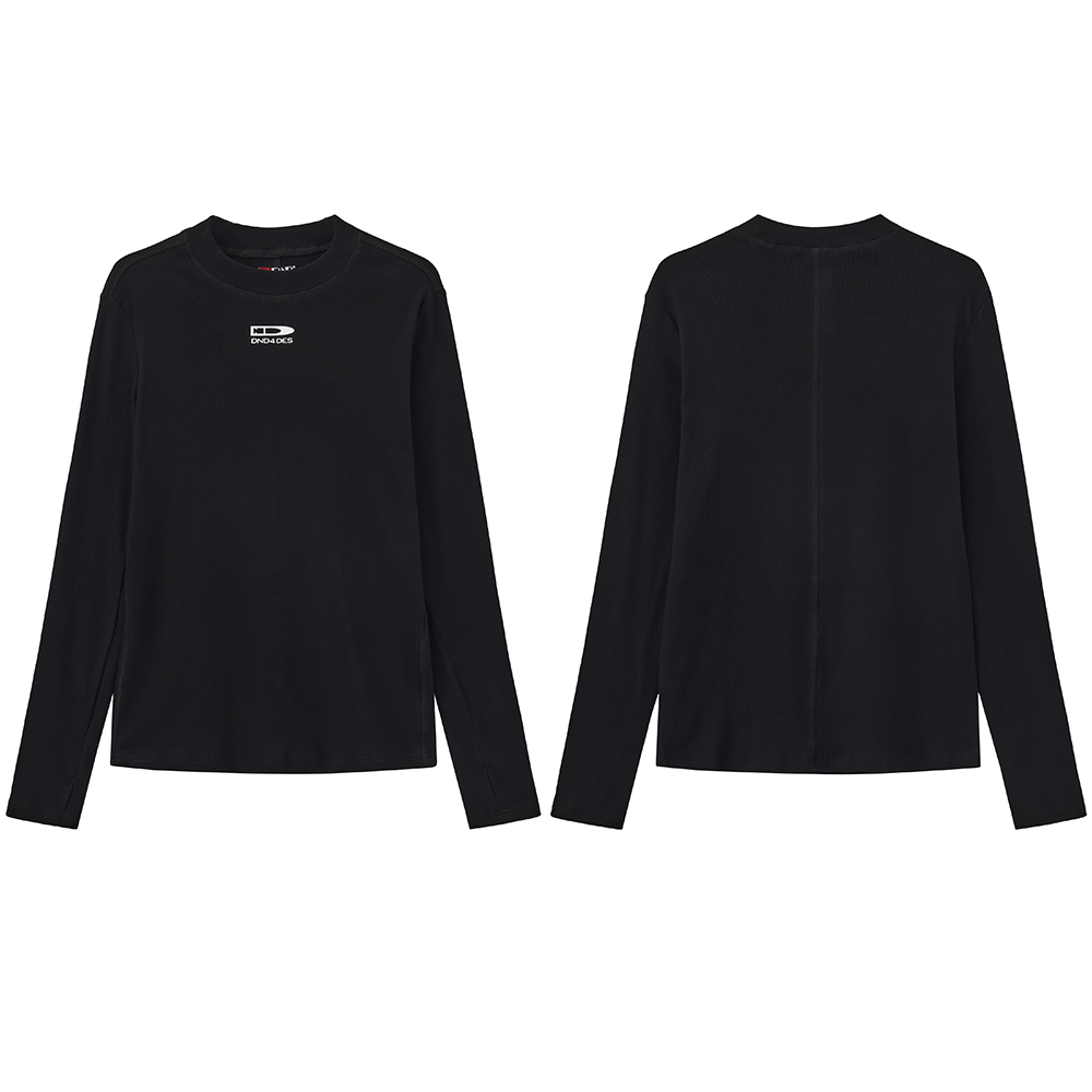 Logo Ribbed Compression Long Sleeve Tee