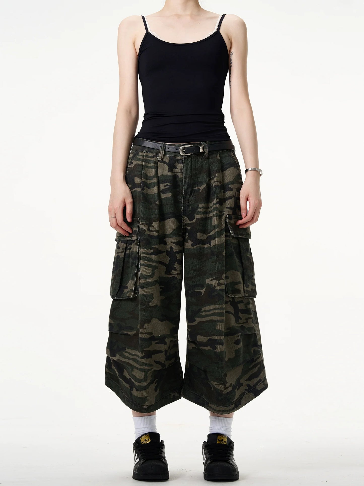 MADWITCH Camo Capri Cargo Culottes