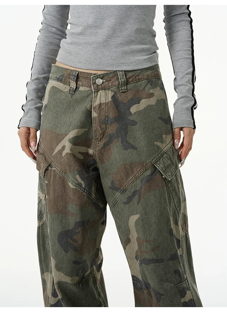 Baggy Camo Cotton Cargo Pants
