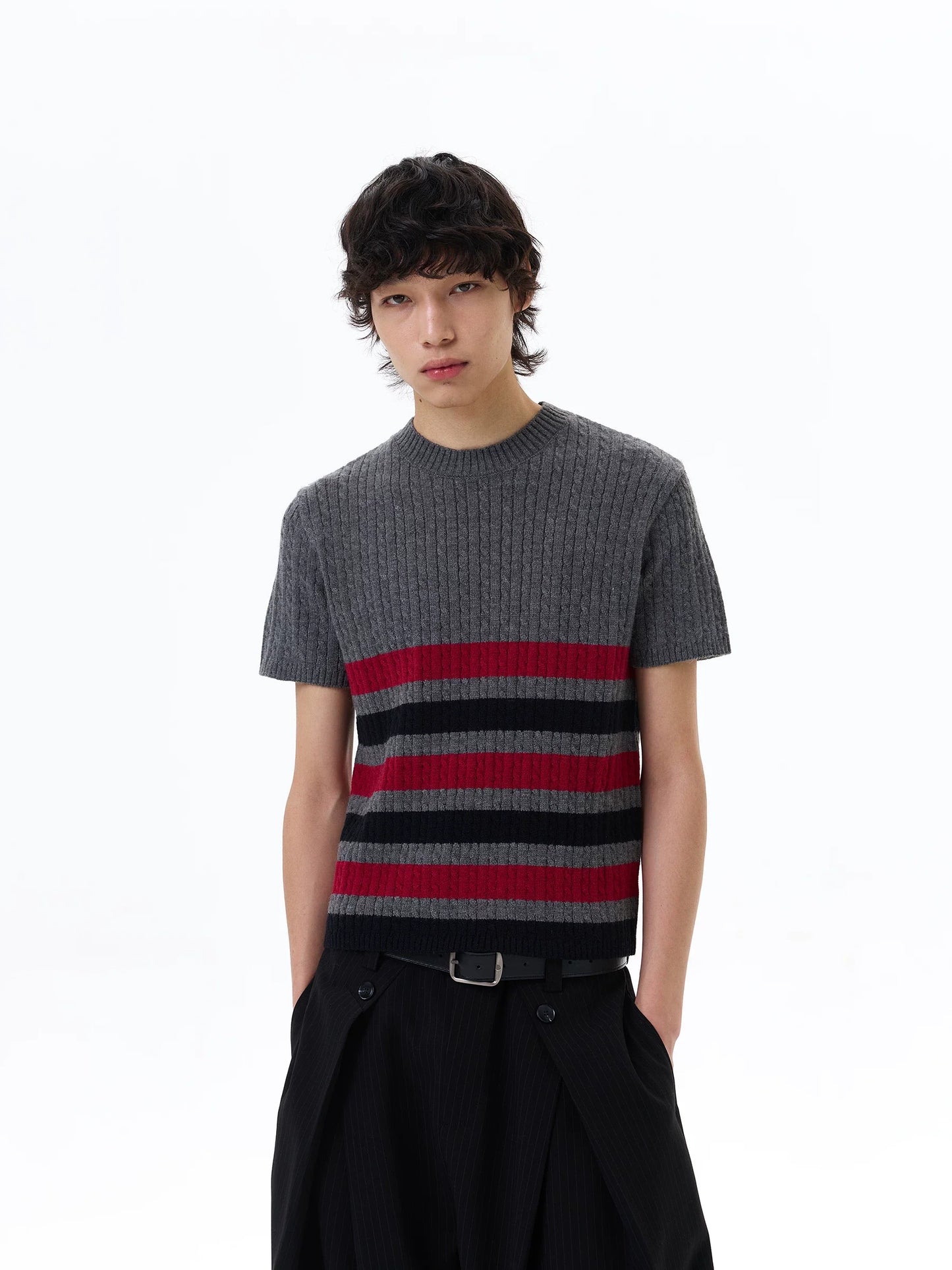 Metro Stripe Ribbed Knit Tee