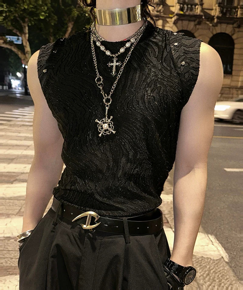 Nocturne Ripple Textured Sleeveless Top