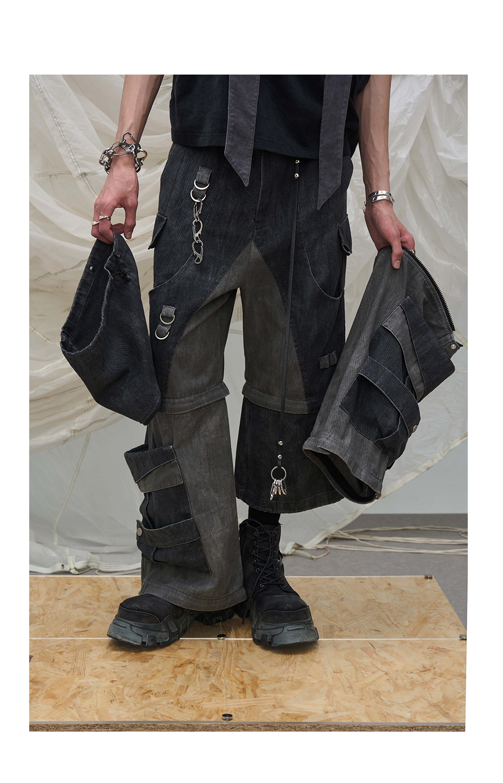 Convertible Panel Cargo Wide Leg Pants - Versatile Comfort for Every Occasion