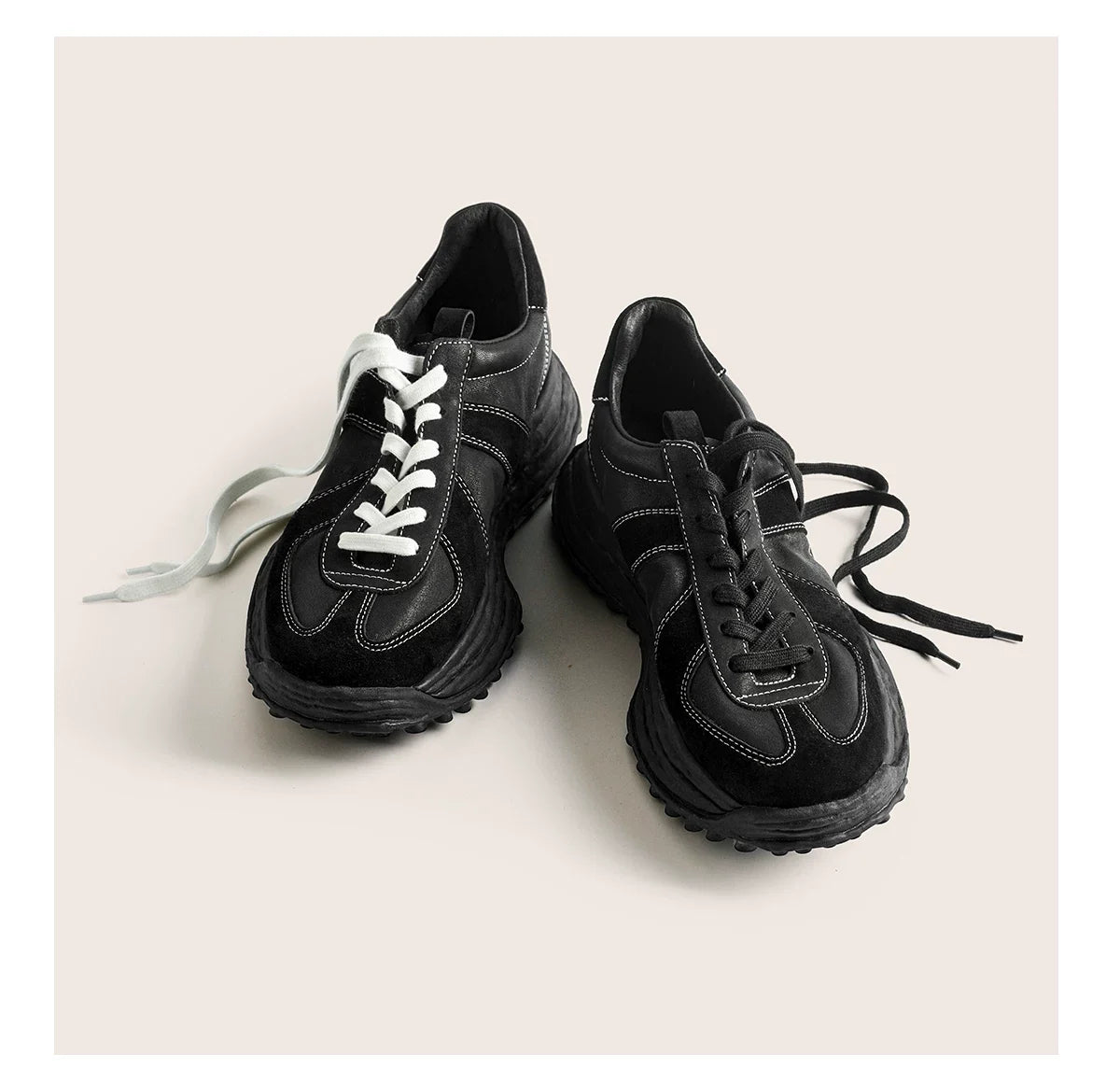 Retro Trail Leather Sneakers - Skipkicks