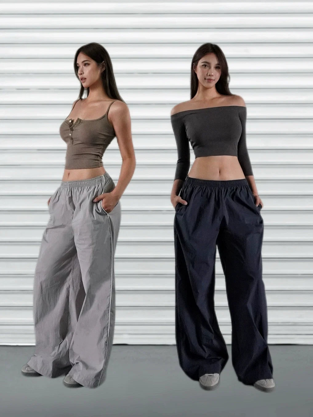 Low-Rise Wide-Leg Athletic Cargo Pants - Ultimate Comfort & Style