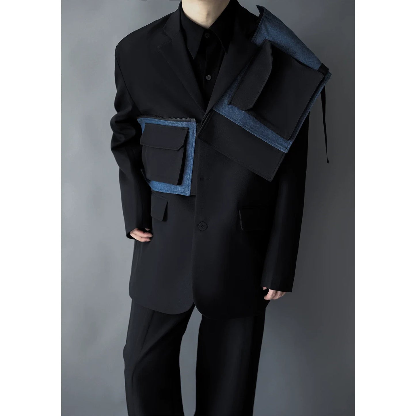 Midnight Cargo Envelope Blazer - Stylish Utility Redefined