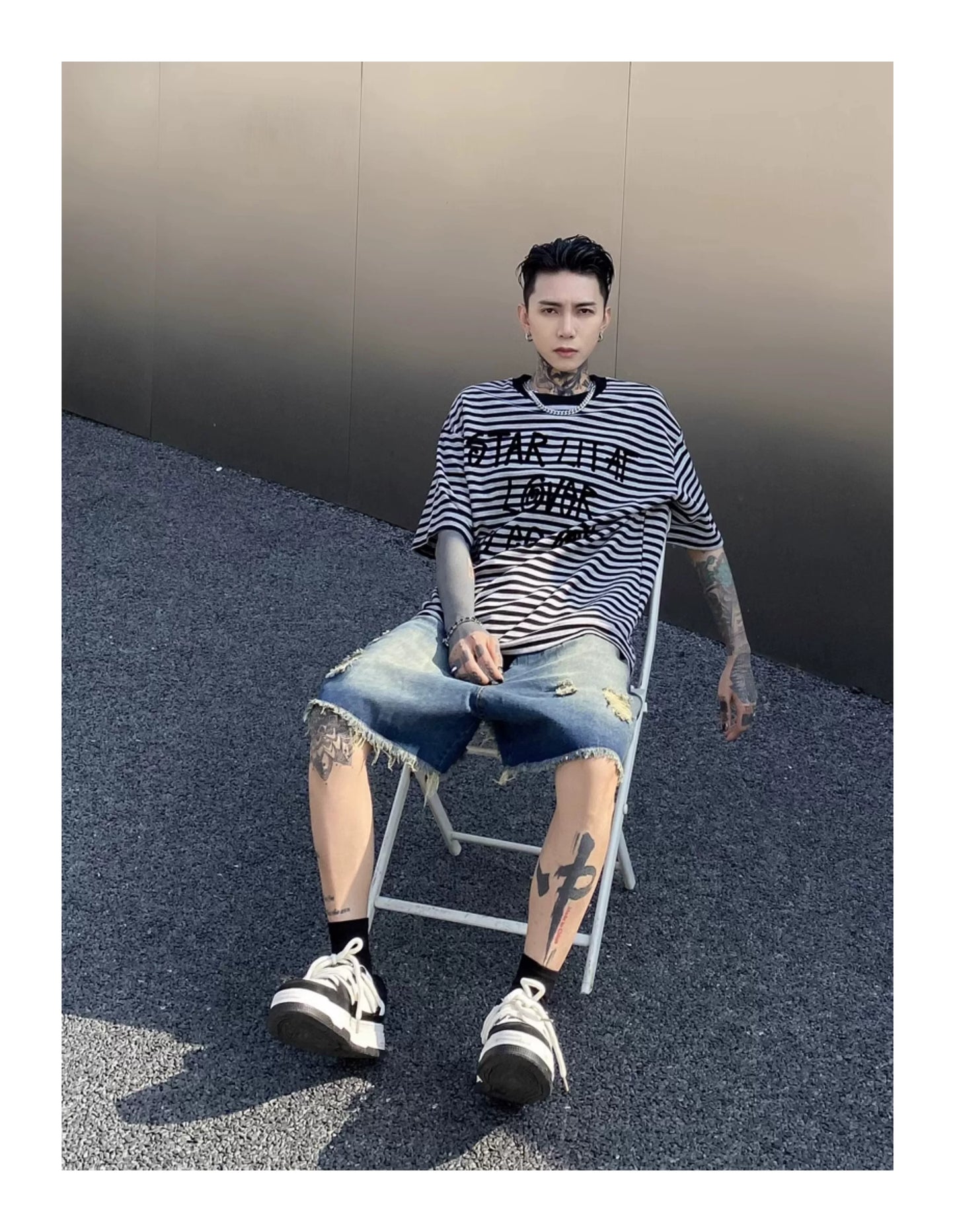 Starlite Graffiti Stripe Oversized Tee