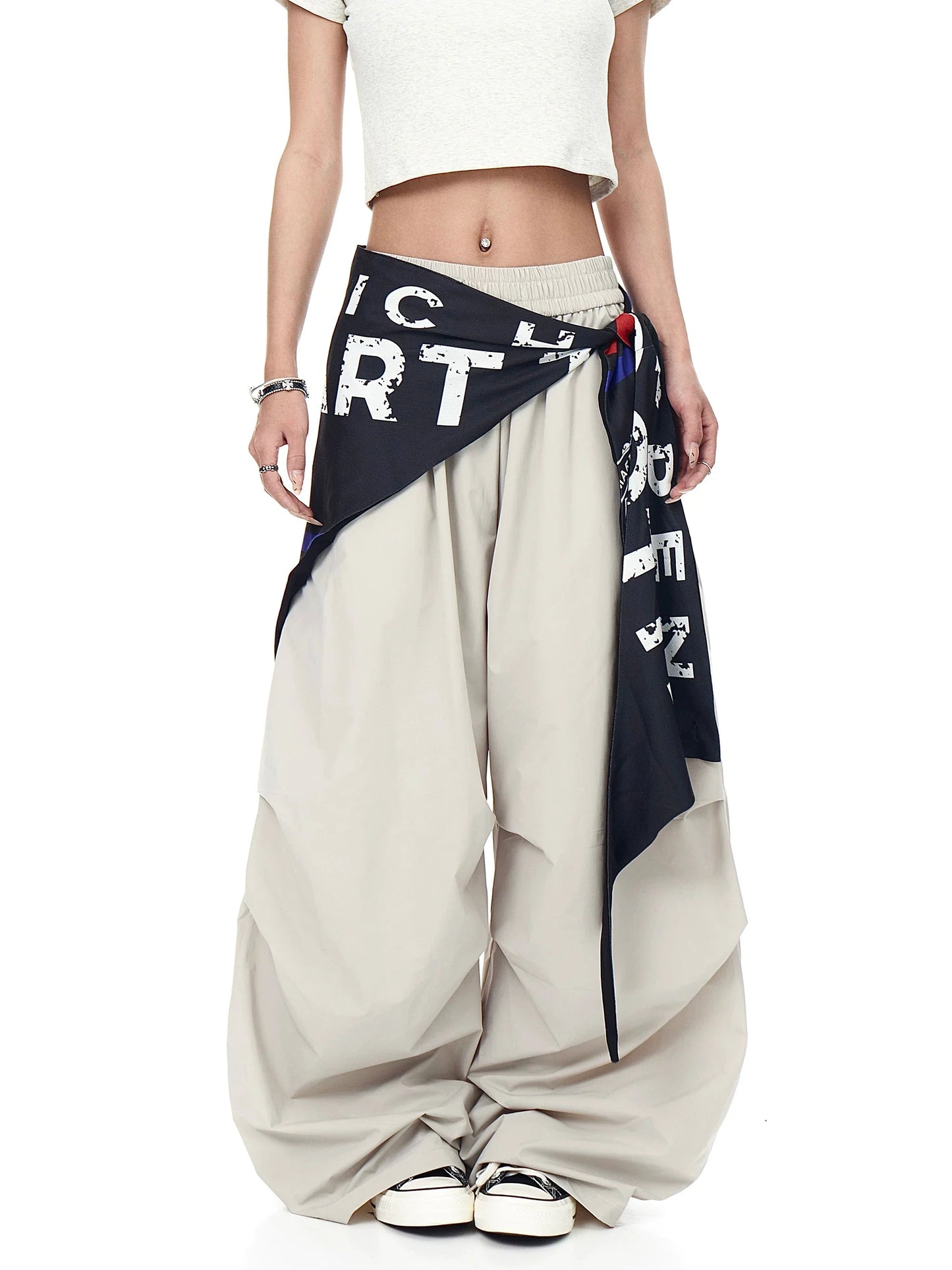 Varsity Drape Parachute Cargo Pants