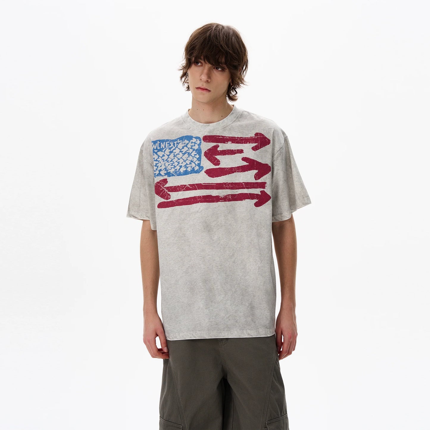 Vintage Flag Graphic Oversized T-Shirt