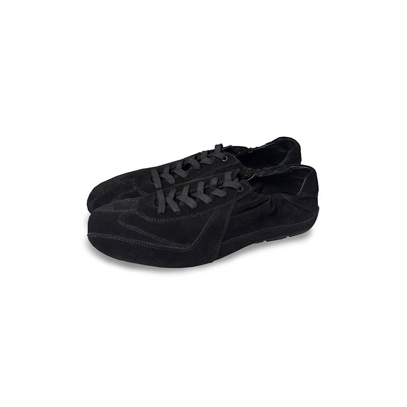 Suede Minimalist Lace-Up Sneakers - Skipkicks
