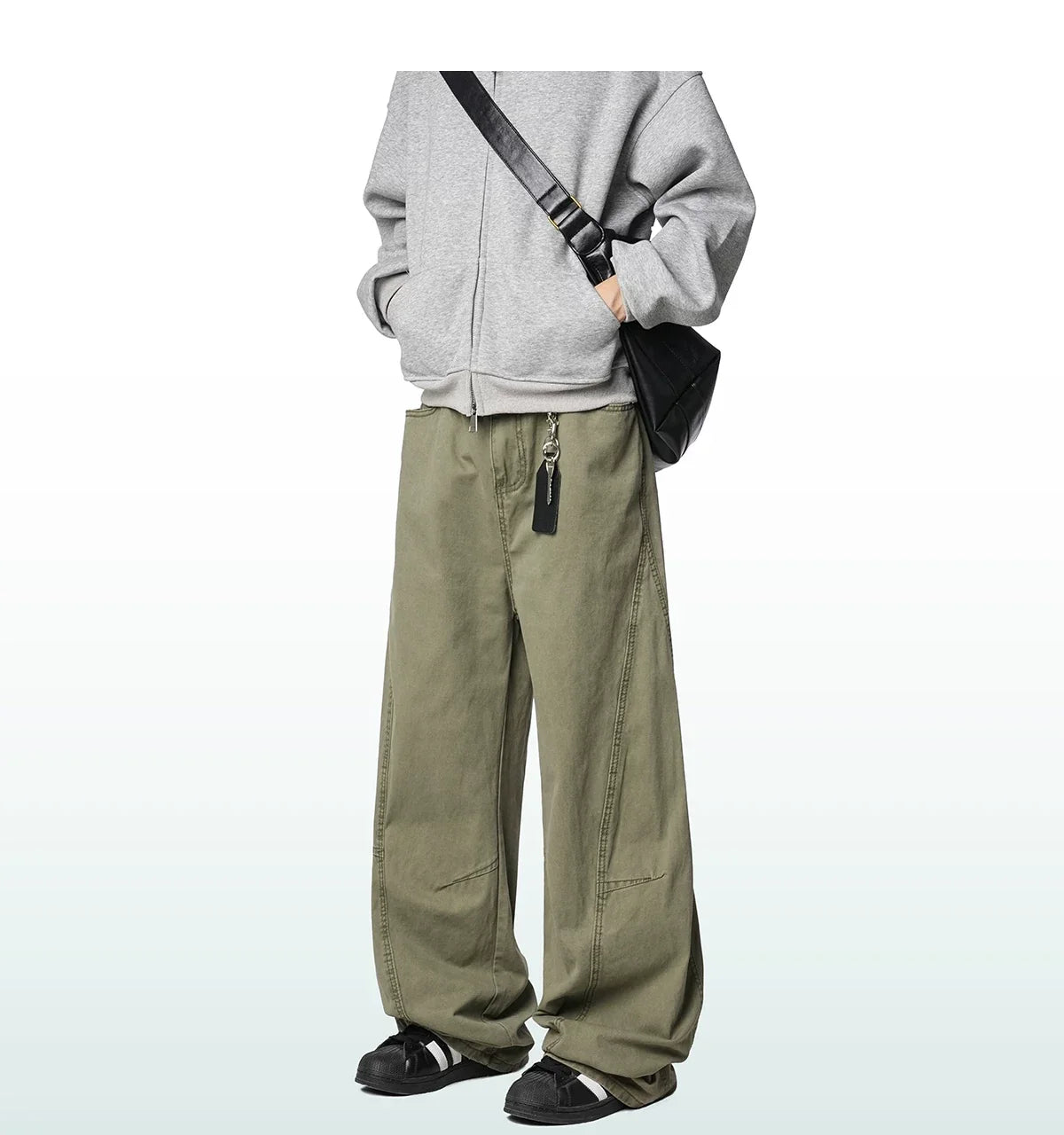 Sage Drift Wide Cargo Trousers