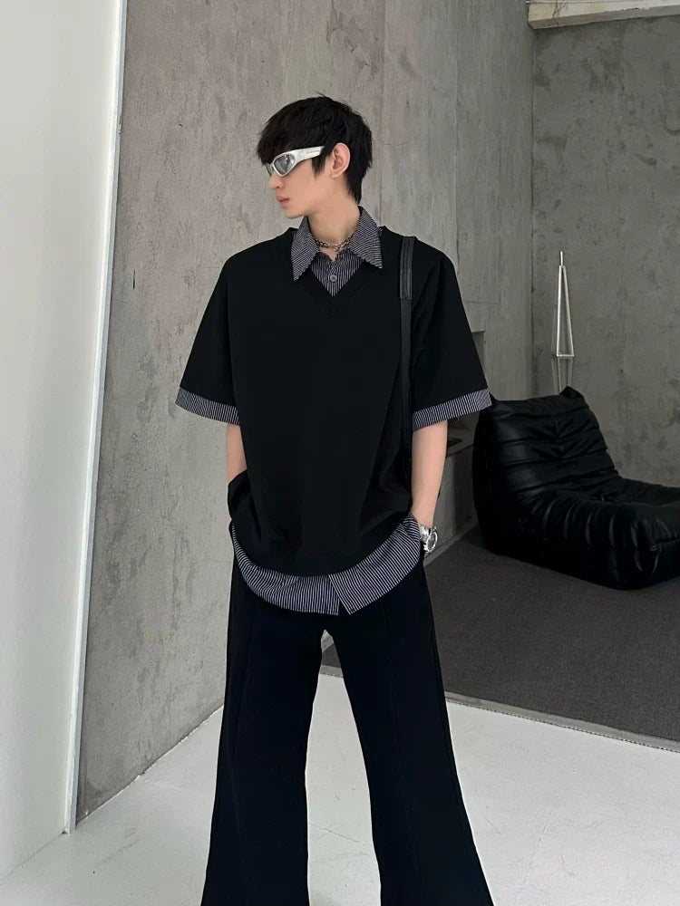 Ash Layered V-Neck Tee