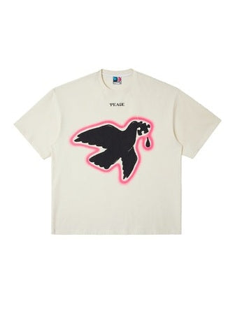 Serene Dove Suede-Finish Foam-Print T-Shirt