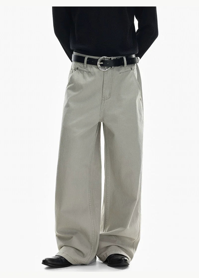 Harbor Cargo Wide‑Leg Canvas Pants