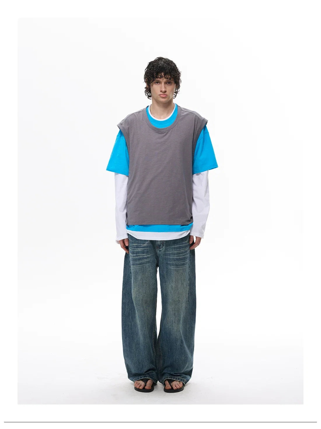Two-Tone Stack Layer Tee Top