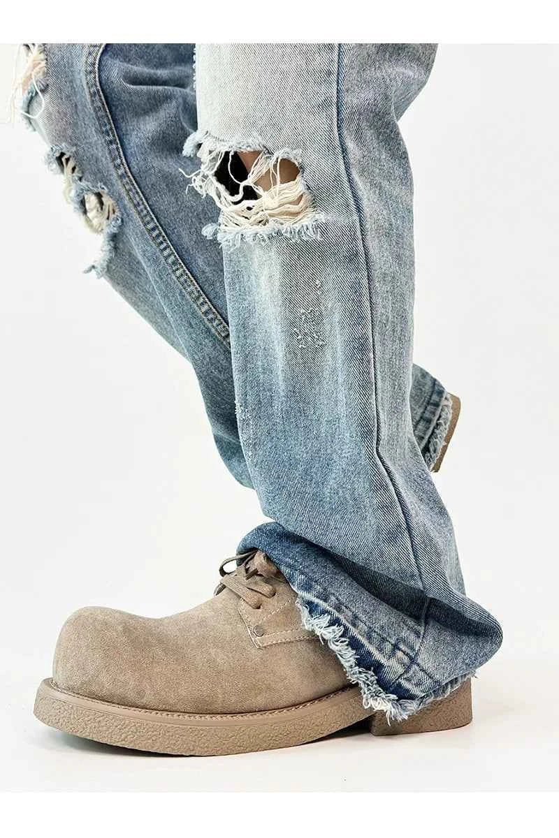 Chunky Suede Platform Derby Shoes