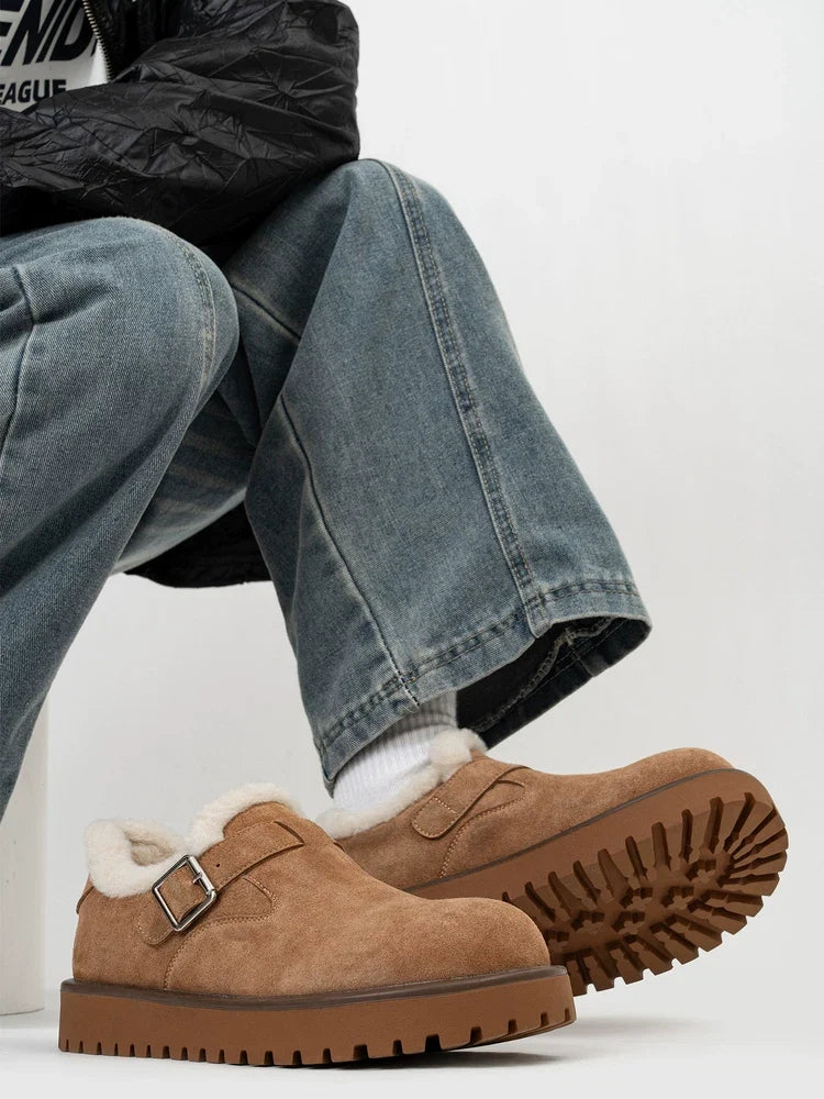 Shearling Buckle Clogs - Skipkicks