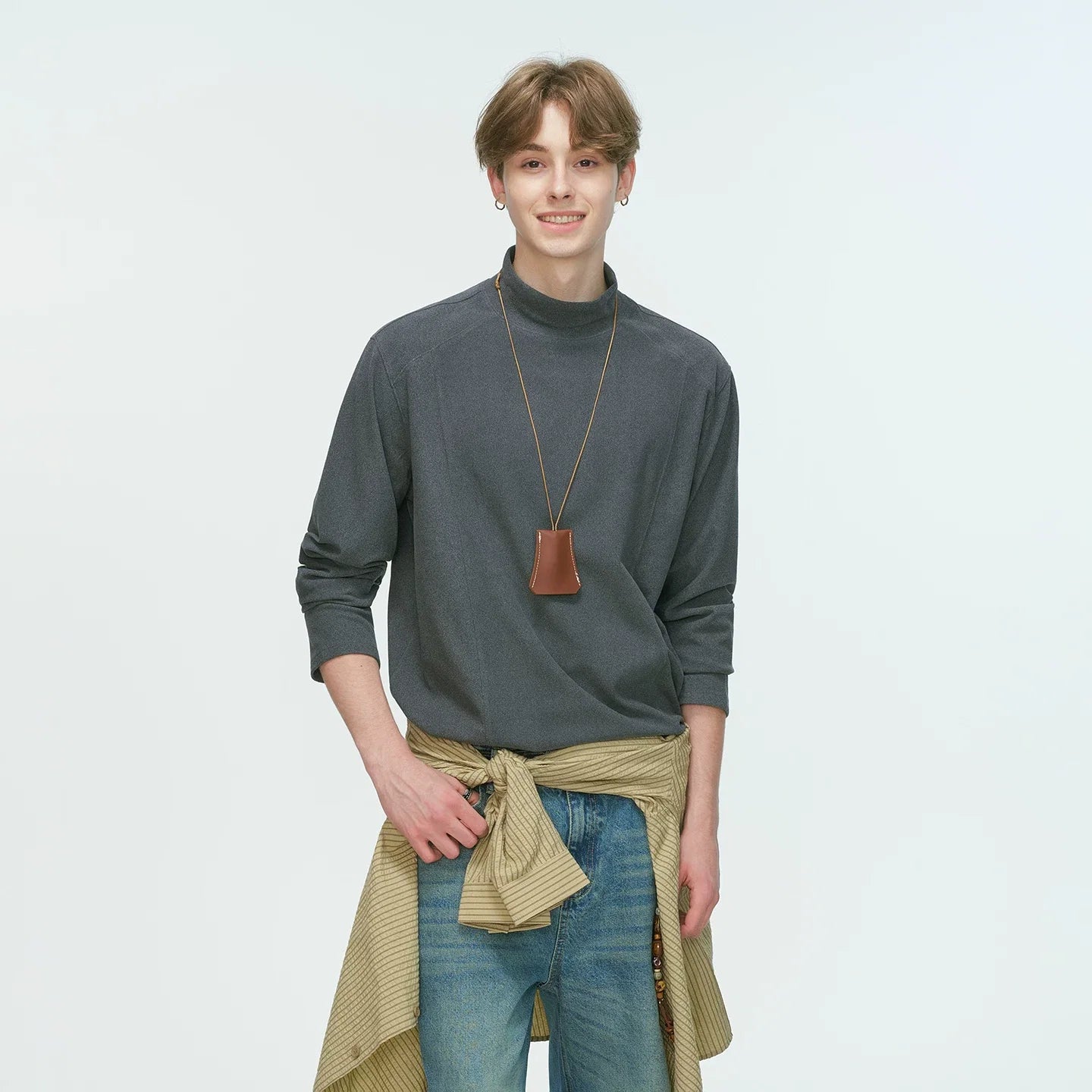 Draped Edge Mockneck Top