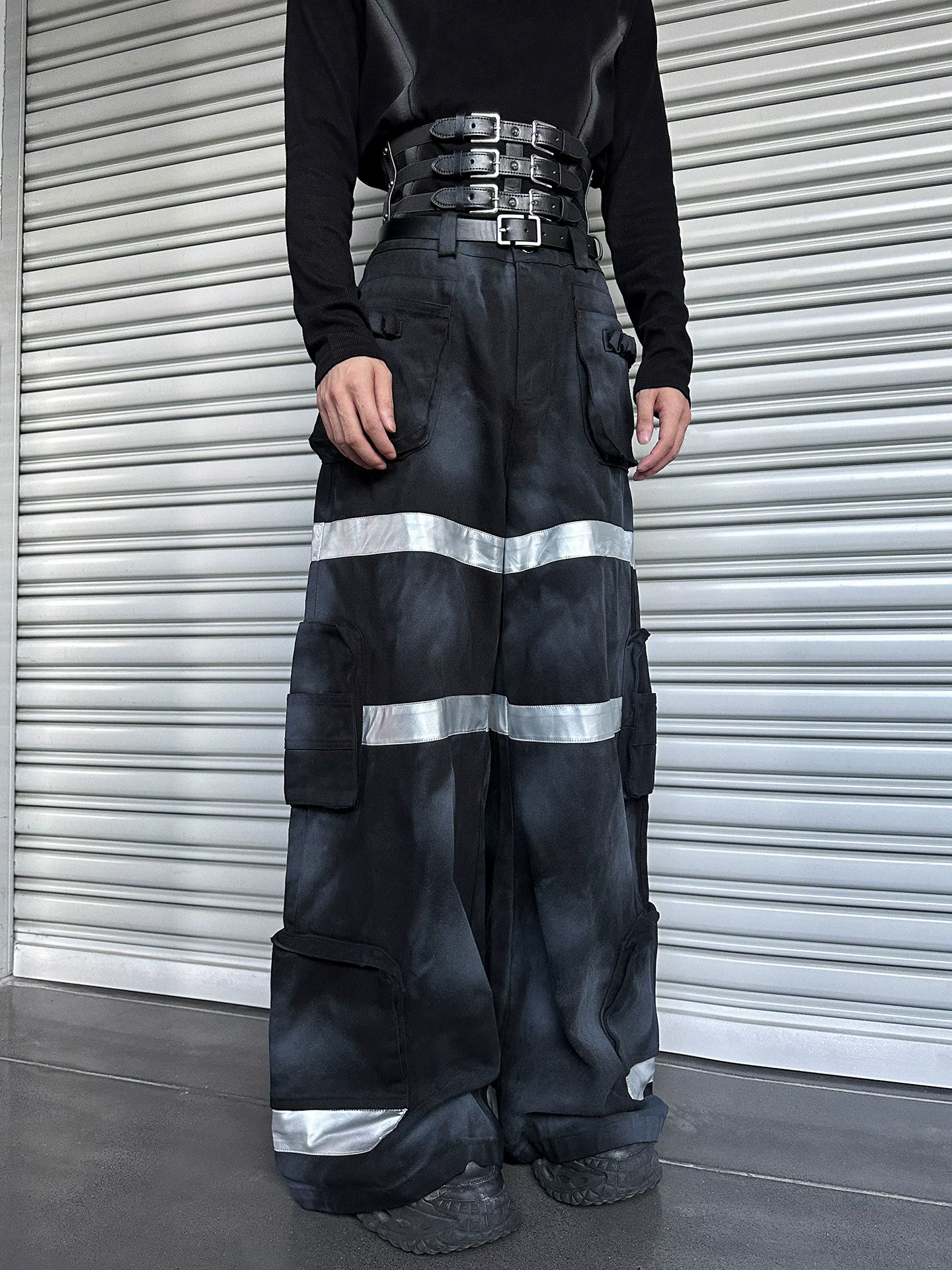 Gravemarch Sentinel Harness Cargo Pants - Futuristic Utility Wear
