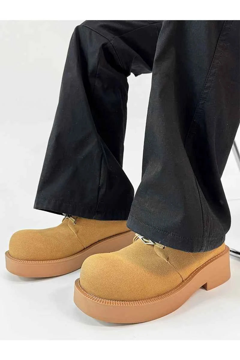Chunky Work-Style Suede Derby Shoes