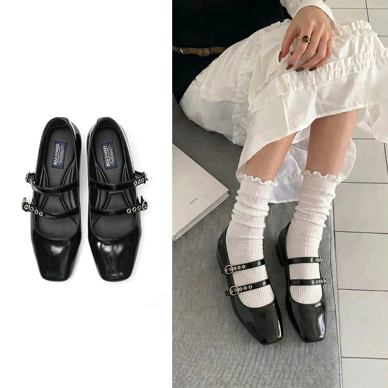 Mint Dot Mary Jane Flats - Skipkicks