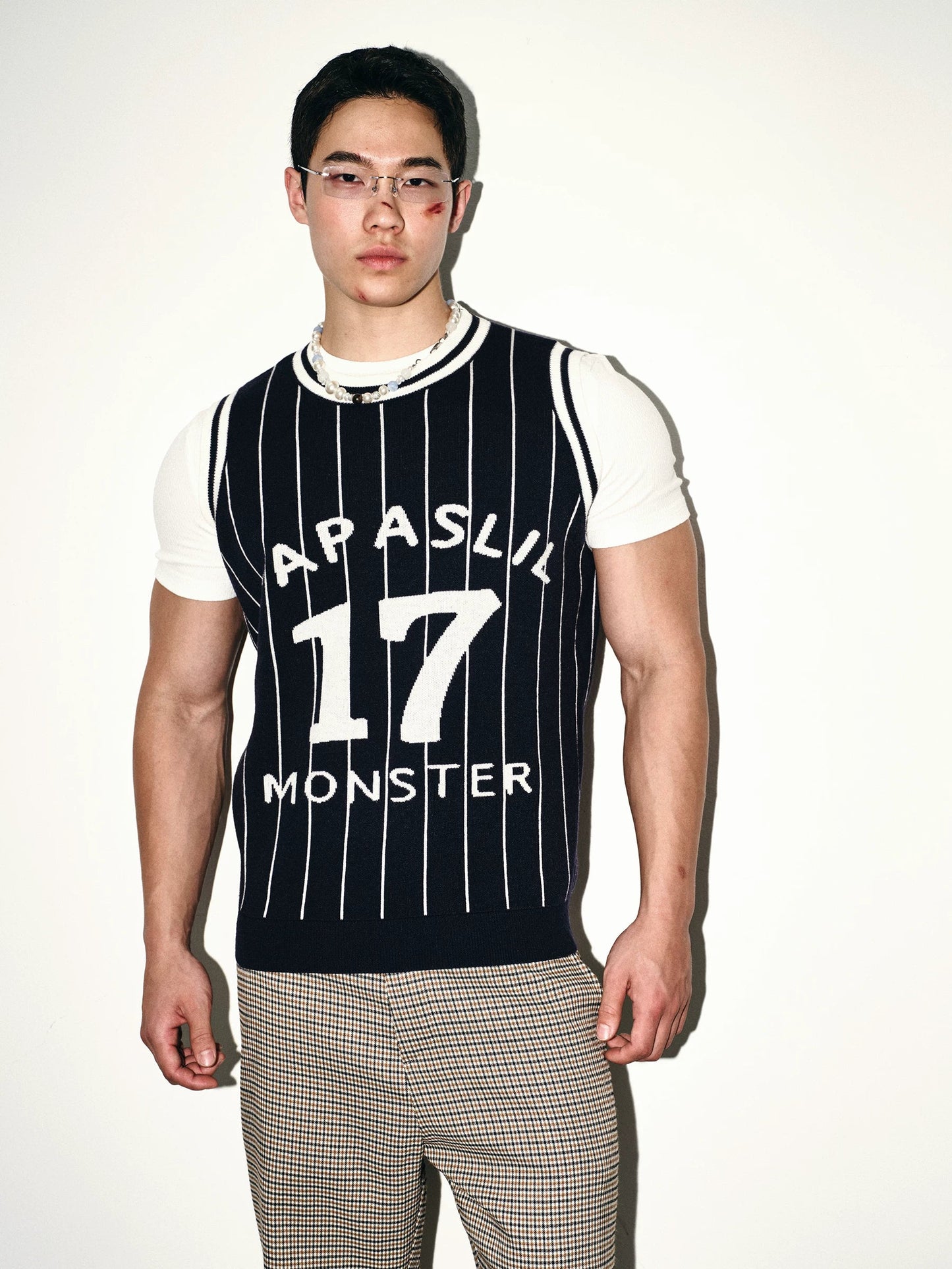 Pinstripe Knit Jersey Top