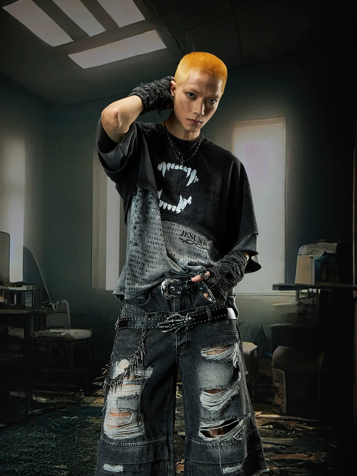 Eclipse Fade Layered Acid-Wash Tee