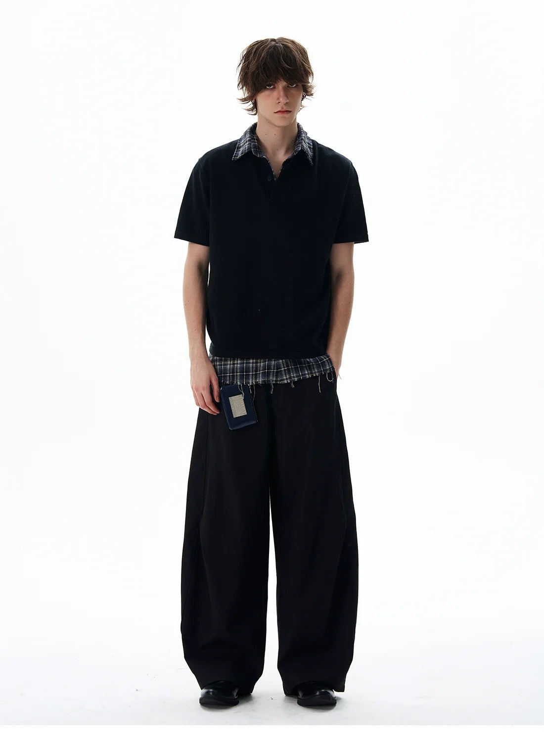 Short Sleeve Henley Shirt with Button Placket