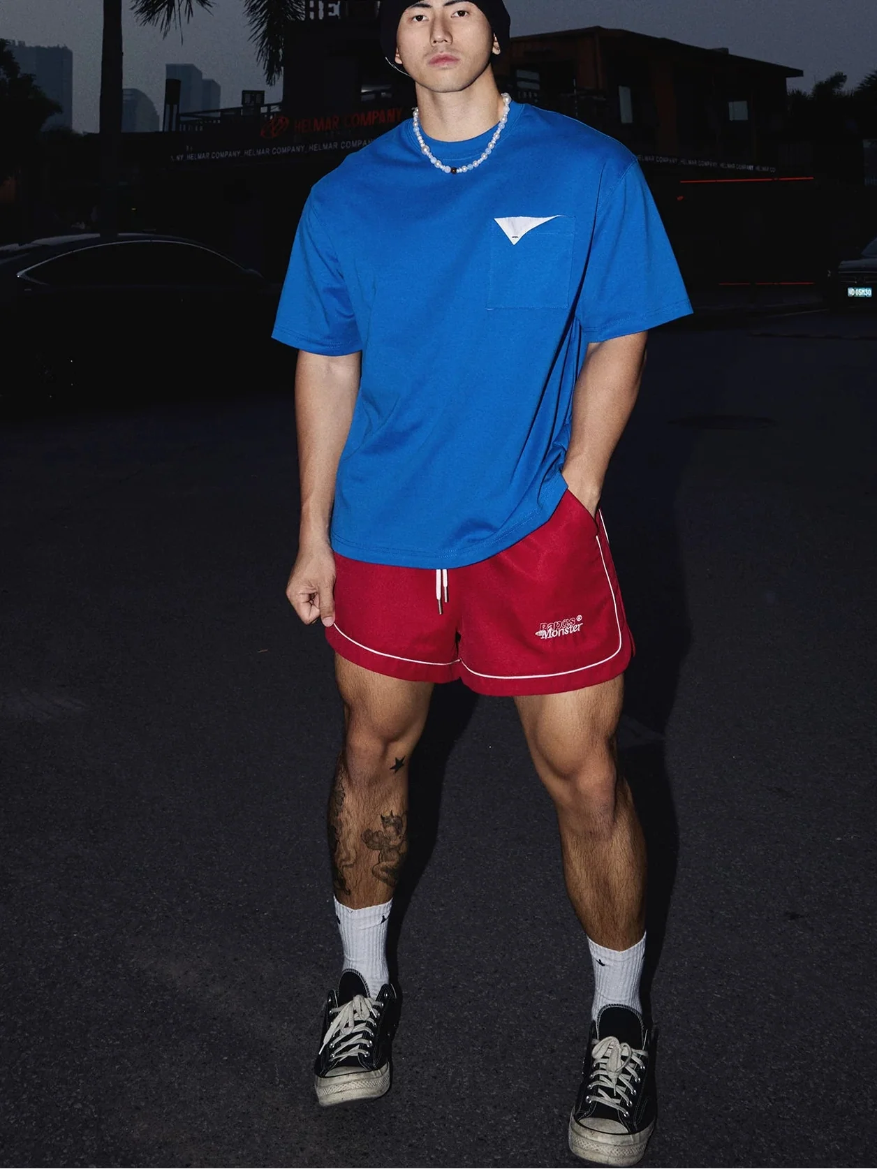 Electric Blue Contrast Pocket Tee