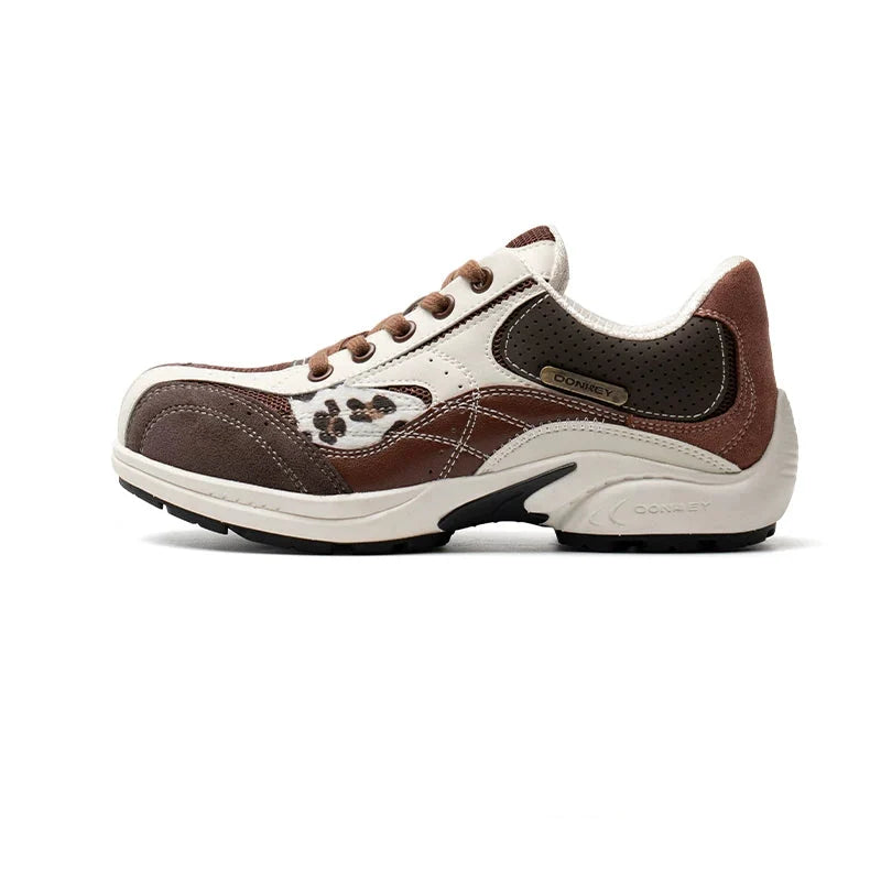 Checkered Collar Retro Runner Sneakers