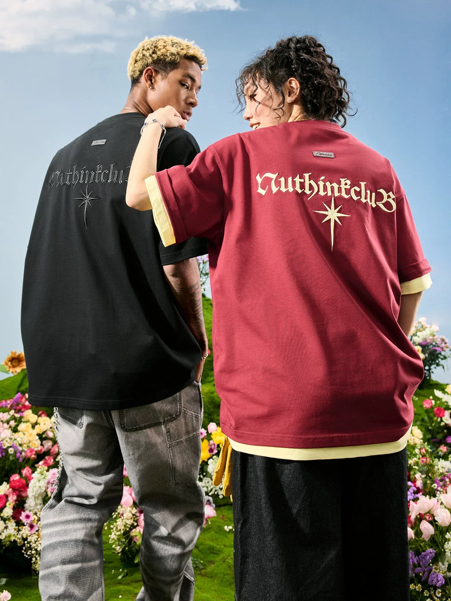 Oversized Tonal Embroidered Back T-Shirt
