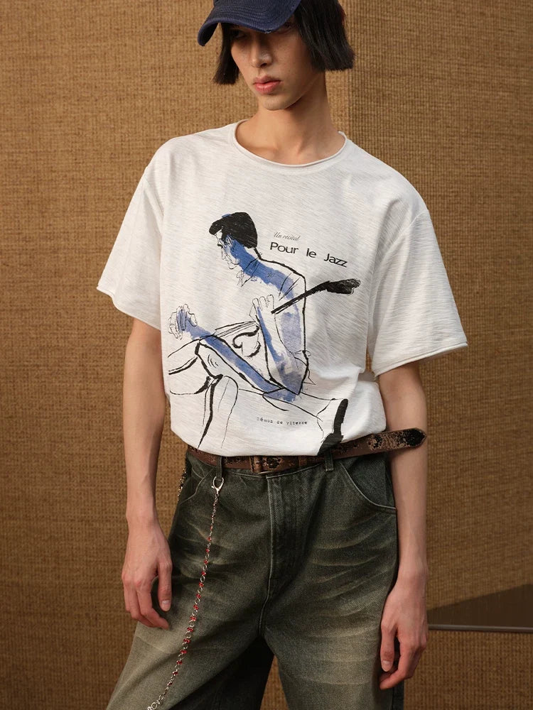 Jazz-Inspired Sketch Graphic Tee