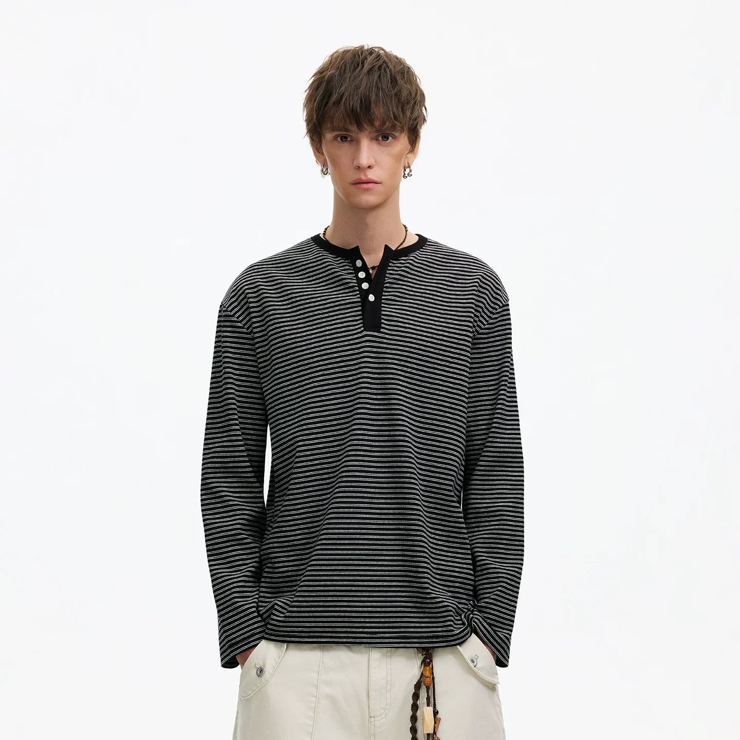 Stripe Henley Lounge Tee