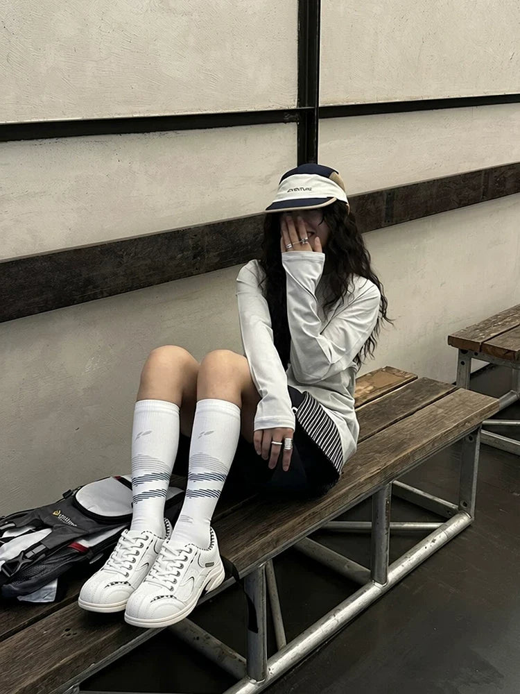 Checkered Collar Retro Runner Sneakers