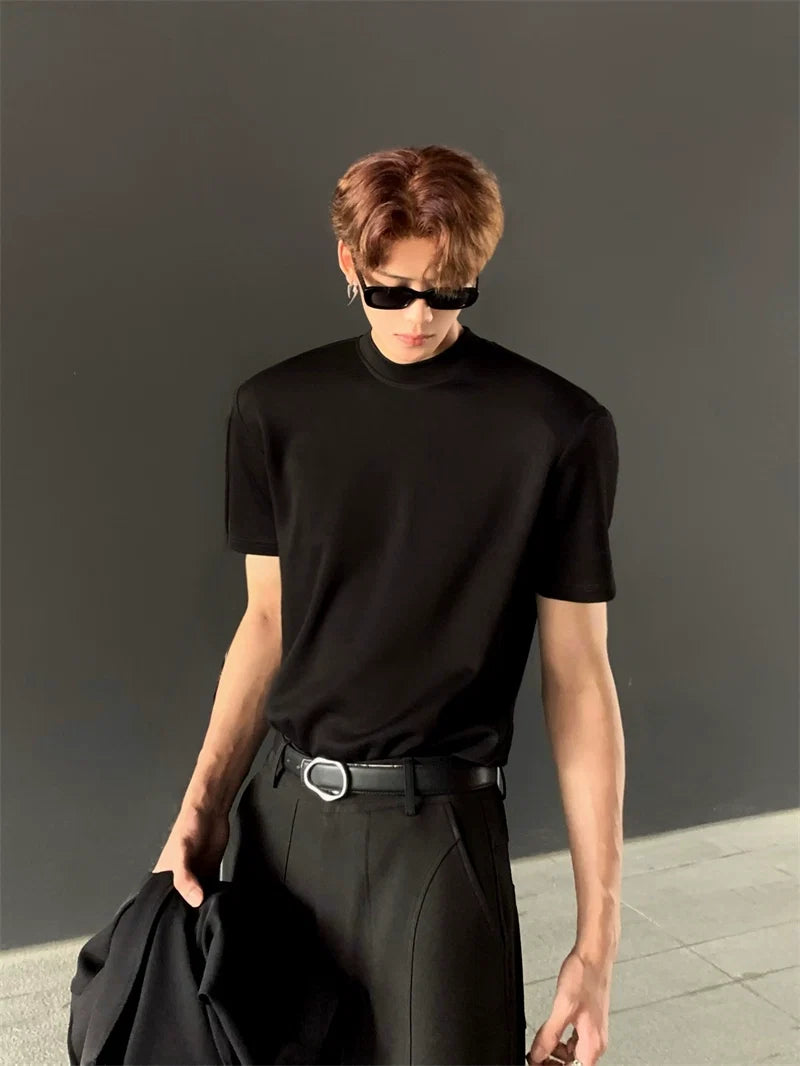 Structured Mock Neck Tee