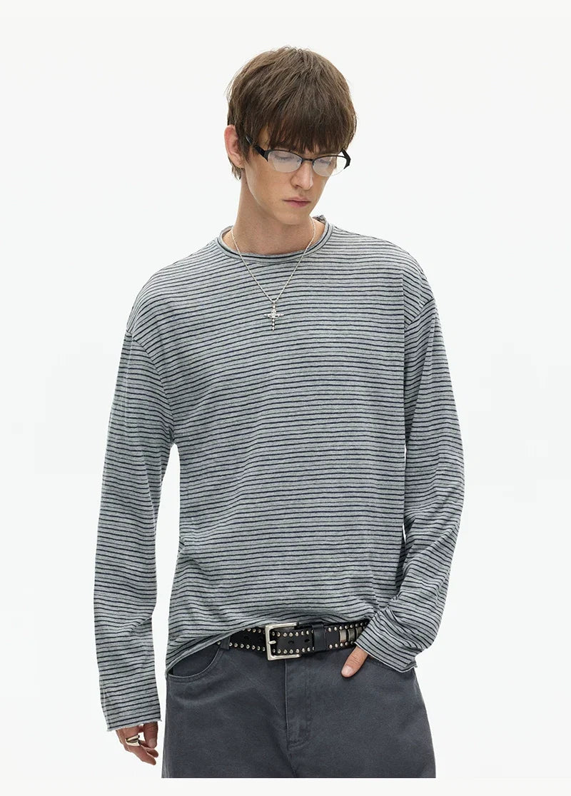 Tidal Stripe Layered Long Sleeve Tee