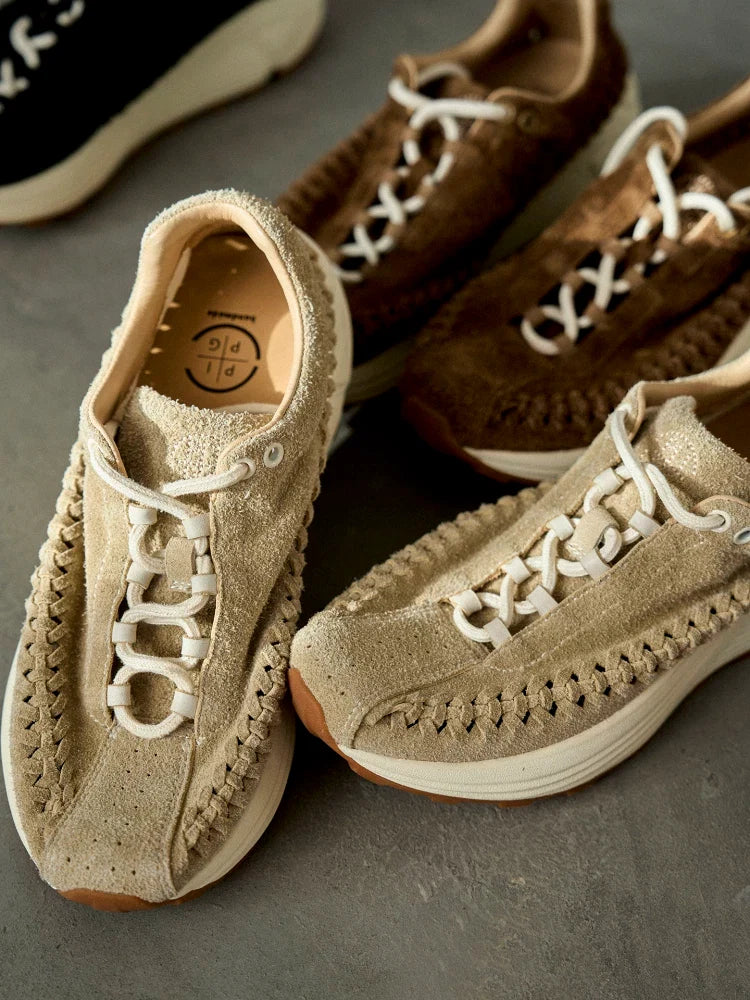 Handwoven Suede Runner Sneakers - Skipkicks