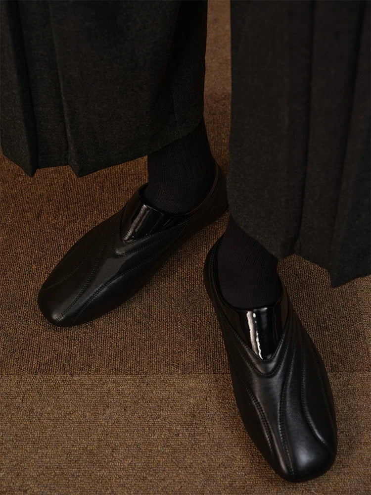 Streamlined Low-Profile Leather Slip-On Shoes - Skipkicks