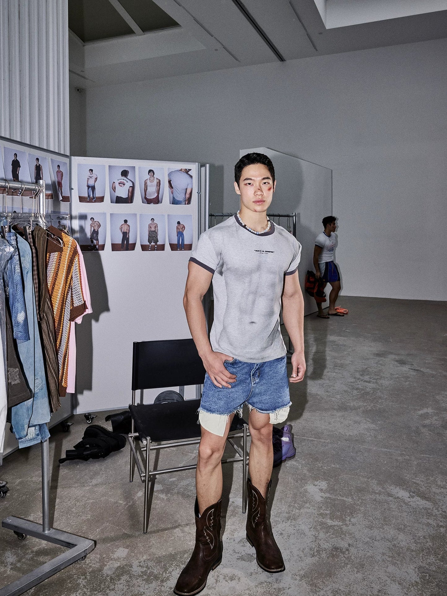 Ash Mesh Contrast Ringer Tee