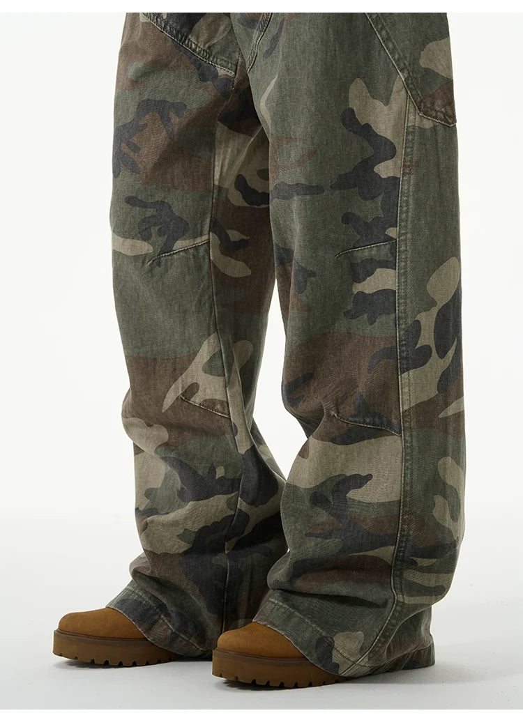 Baggy Camo Cotton Cargo Pants